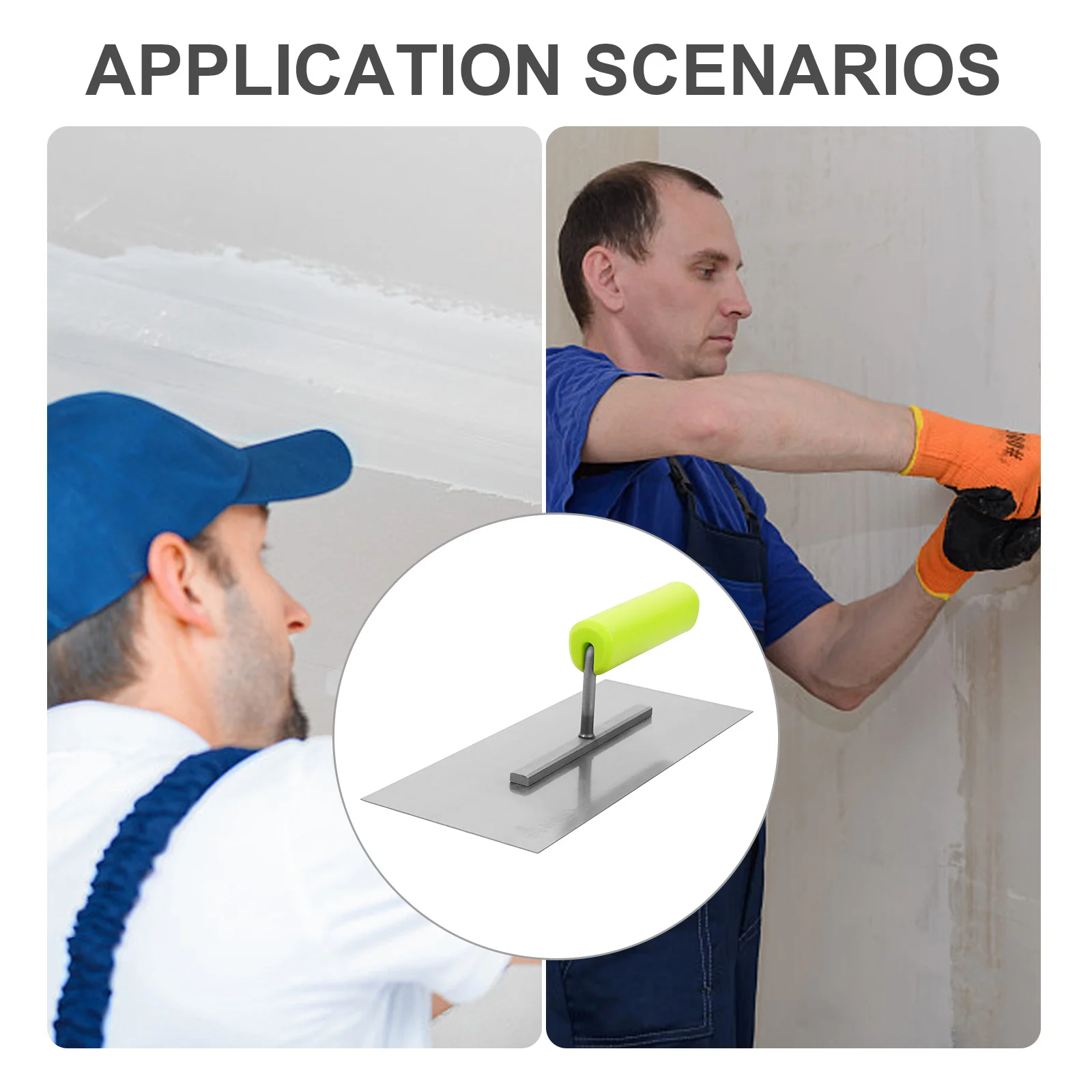 مجرفة تشطيب الخرسانة من الفولاذ المقاوم للصدأ، مجرفة مسطحة قوية مقاومة للصدأ لأداة بناء تجصيص هاون الأسمنت