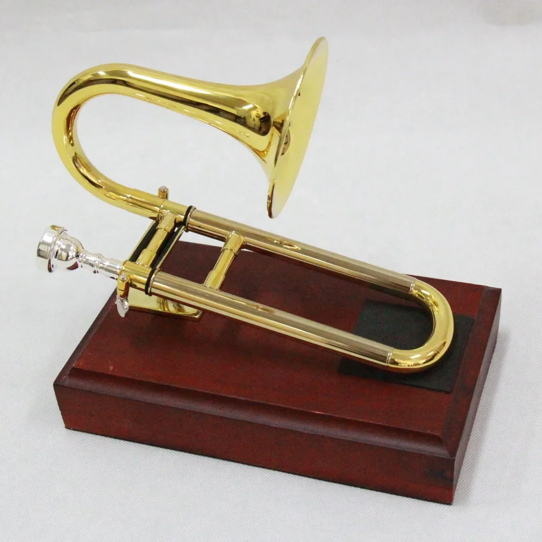 Good choice as birthday gifts for kids Chinese toy musical instrument Bb/A gold lacquered piccolo trombone