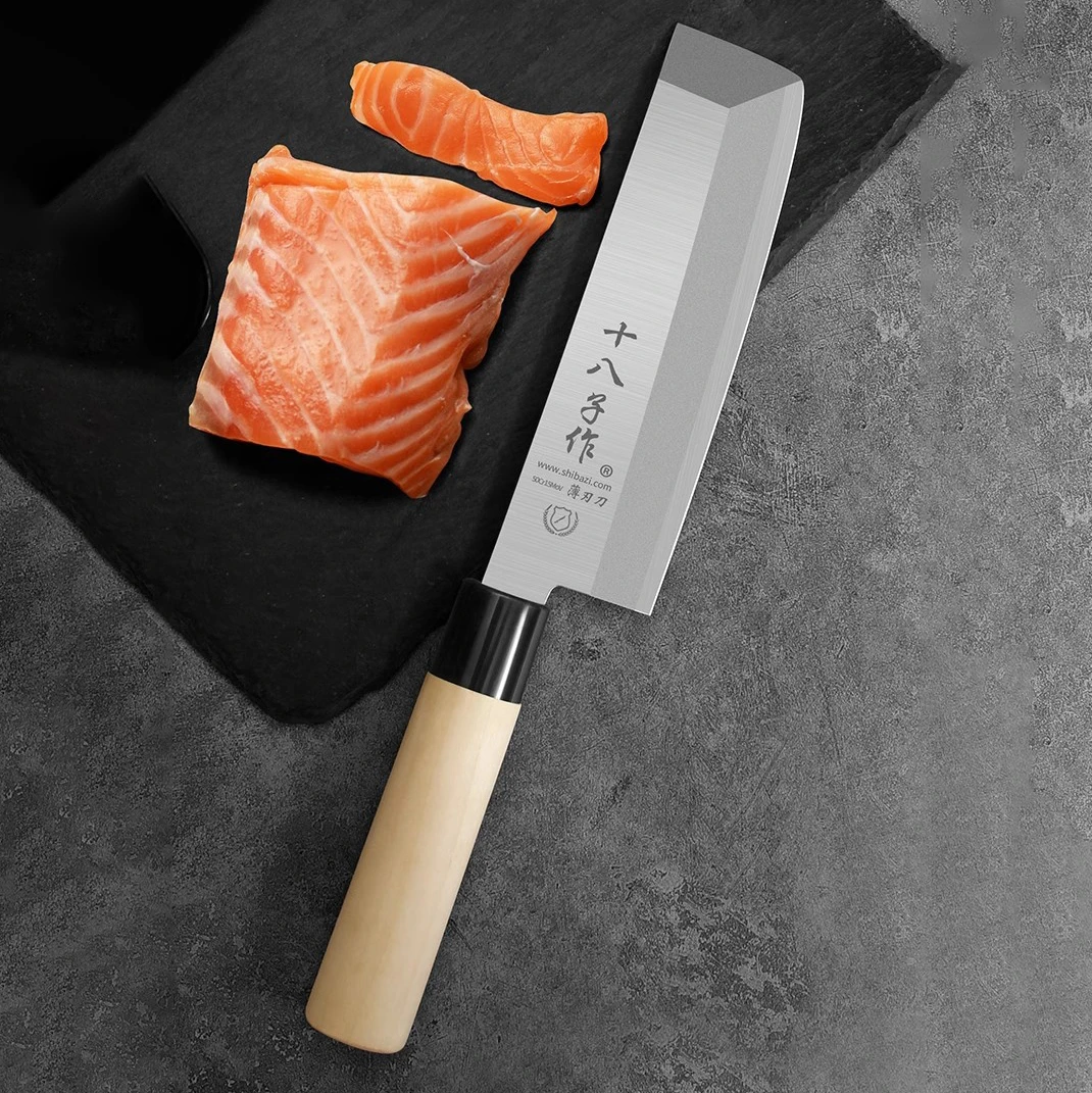 

Shibazi Deba Knife Single-edged Blade Sharp Chef Cleaver Sashimi Slicing Sushi Ham FIsh Professional Kitchen Knife Wood Handle
