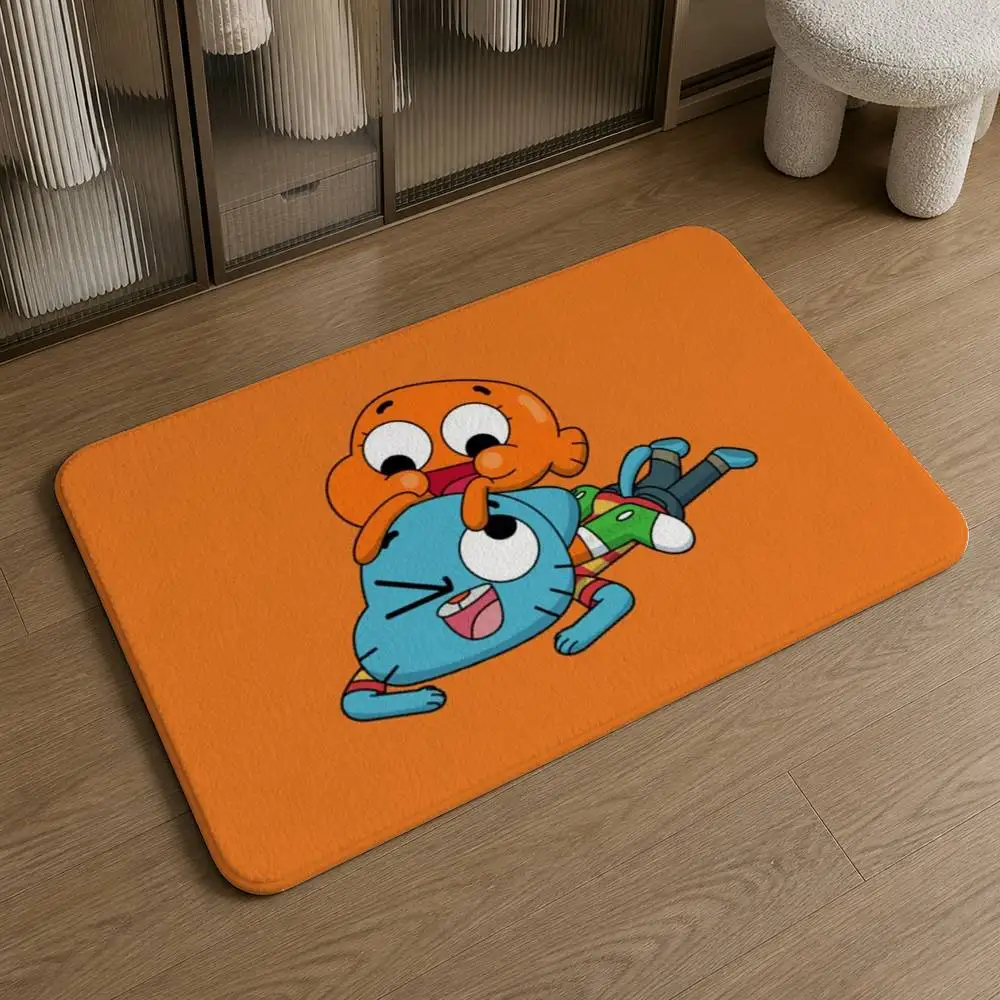 The Amazing World of Gumball  Pattern Soft Washable Non-Slip Doormat for Indoor and Outdoor Home Decor