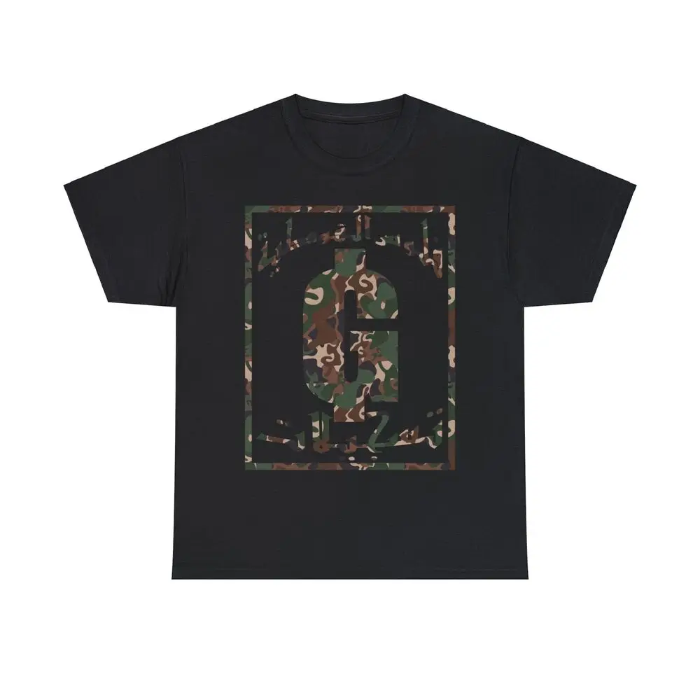 Goth Money Records - GMR Arabic Camo Box Logo T-Shirts - Goth Money Wear Merch  High Quality 100%Cotton Short Sleeve