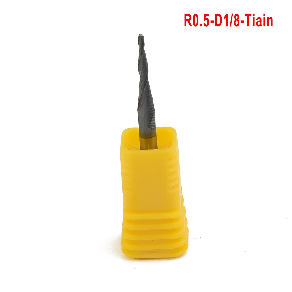 

R0,25-1 мм коническая сферическая концевая фреза 1/8 хвостовик с ЧПУ конусная фреза по дереву и металлу фрезерный станок для резьбы по дереву фреза