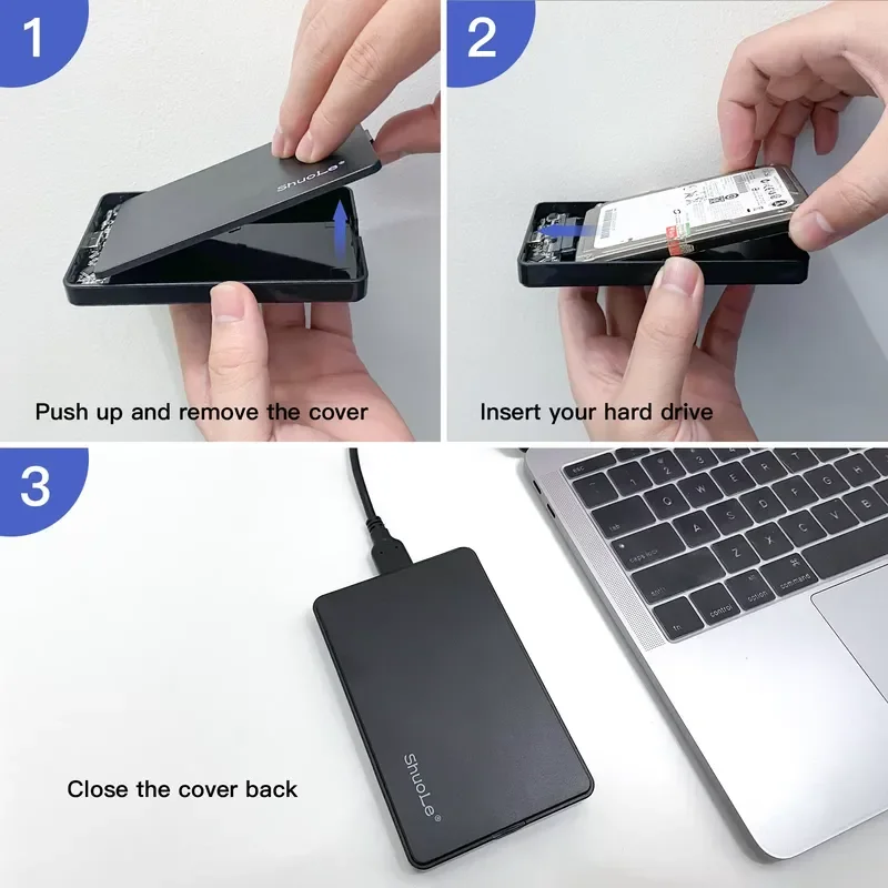 BOLRZO Ex-factory price hot-selling plastic 2.5-inch SATA external hard disk case 500GB-6TB SSD case