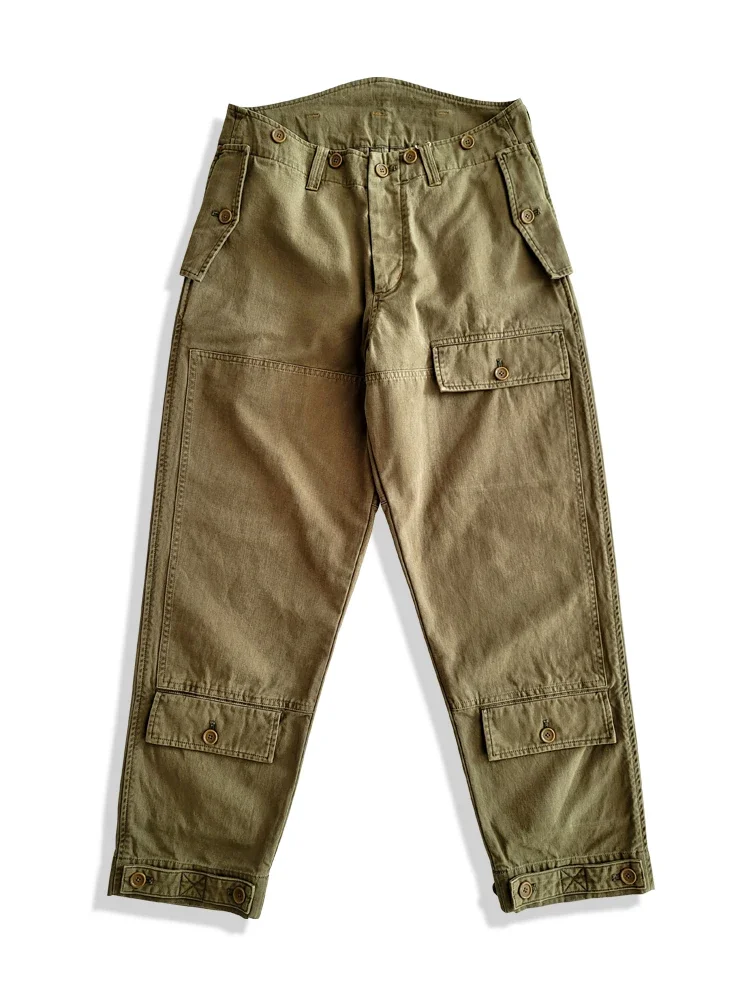 Amekaji Style Retro Cotton Heavy Deck Pants Cargo Casual Pants Japanese