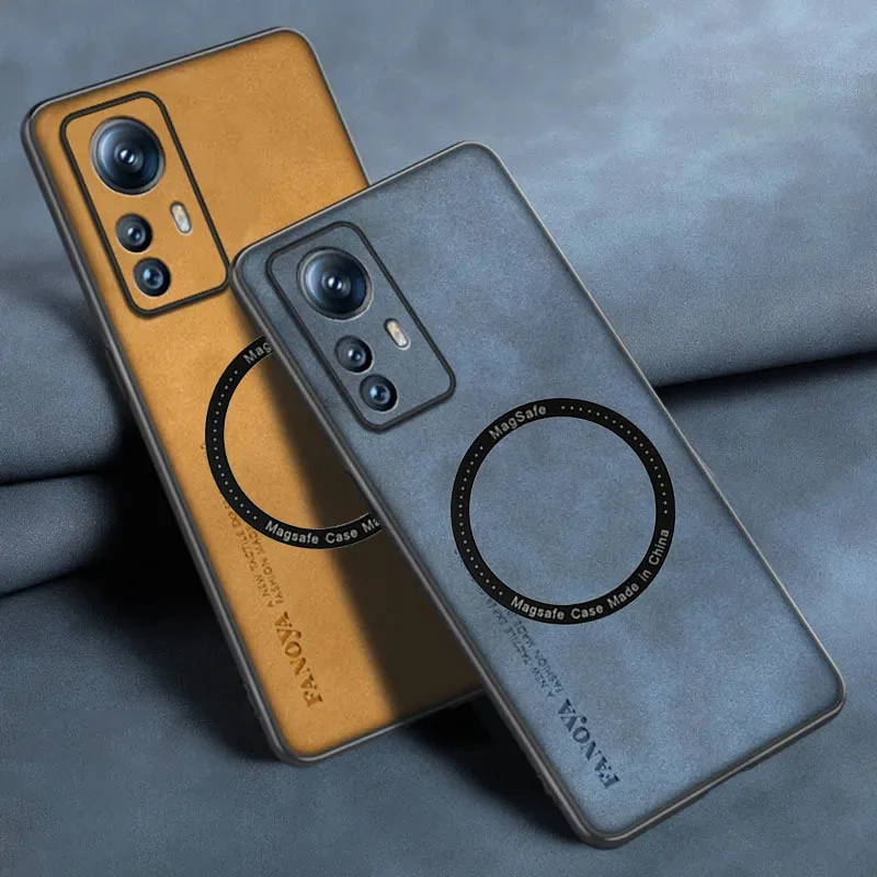 

Luxury Magnetic Wireless Charging Leather Case For Redmi Note 12S A5 12 14 Pro Plus Cover Protector For Mi 12 Lite 15 12T Pro