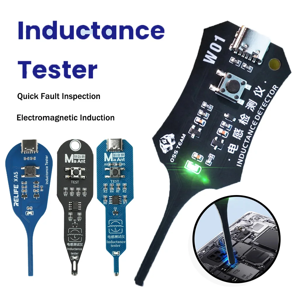 Type-C Inductance Tester Electromagnetic Non-Contact Fault Detection for Phones PCB Motherboard Repair Diagnostics Tool