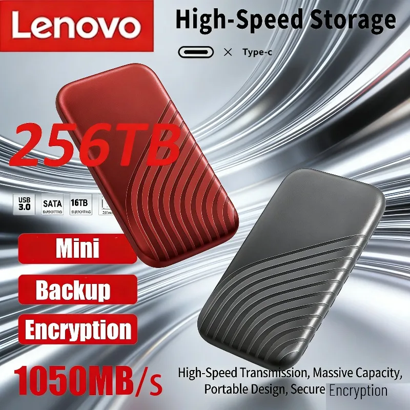 

Внешний твердотельный накопитель Lenovo SSD Flash с интерфейсом Type-C USB3.1, высокоскоростной, 16 ТБ, 8 ТБ, 4 ТБ, портативный жесткий диск для ноутбука