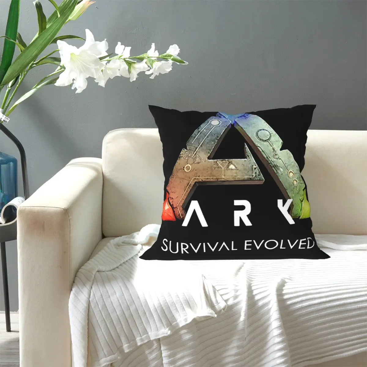 Ark Survival Evolved Black Square Pillowcase Pillow Cover Cushion Zip Decorative Comfort Throw Pillow for Home Living Room
