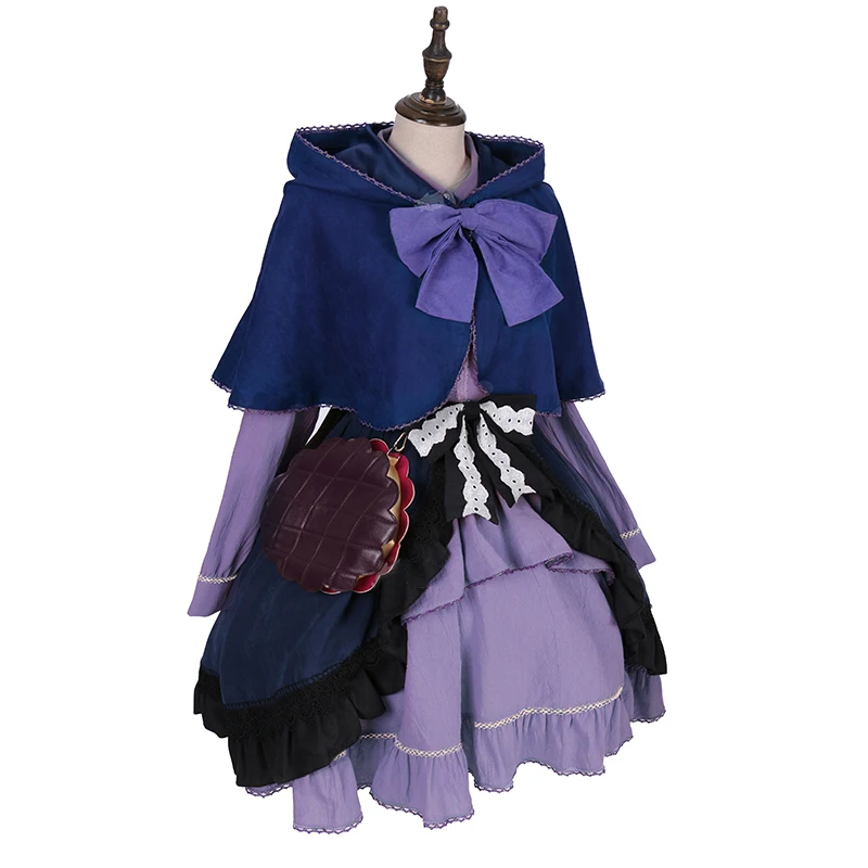 อะนิเมะ cos Takanashi Rikka คอสเพลย์น่ารัก Aquarium Gothic Lolita พร้อมเสื้อคลุม Chunibyo love เครื่องแต่งกายชุด C