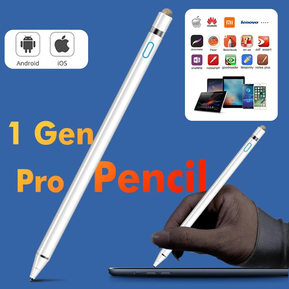 2 in 1 Universal Drawing Stylus Capacitive Touch Pencil Pen for Apple Google Xiaomi HUAWEI Tablet PC iOS Android Microsoft Phone