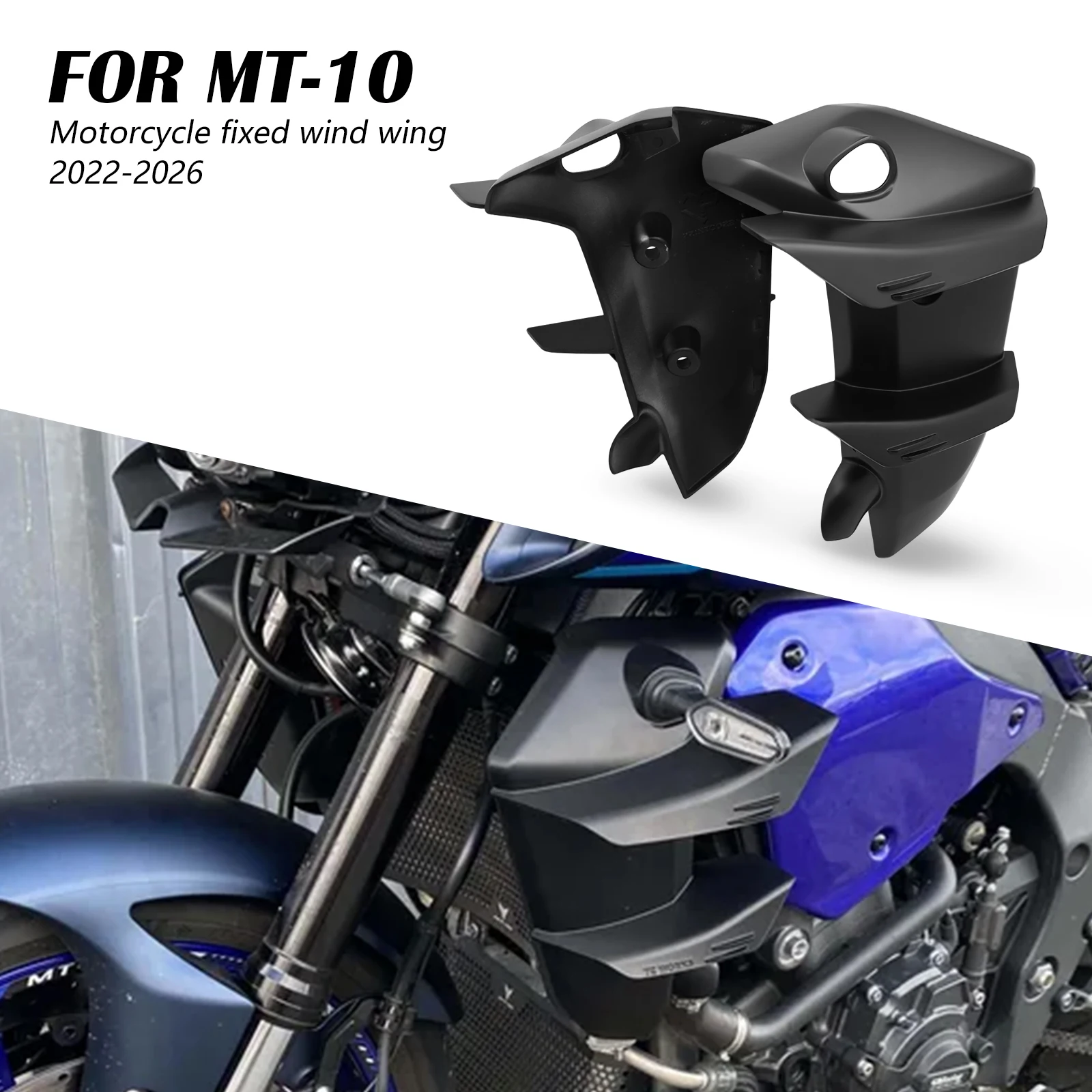 

For Yamaha MT-10 mt10 2022-2025 2026 Motorcycle Side Wings Side Spoiler Fairings Fixed Wings Aerodynamic Winglets MT10 2023 2024