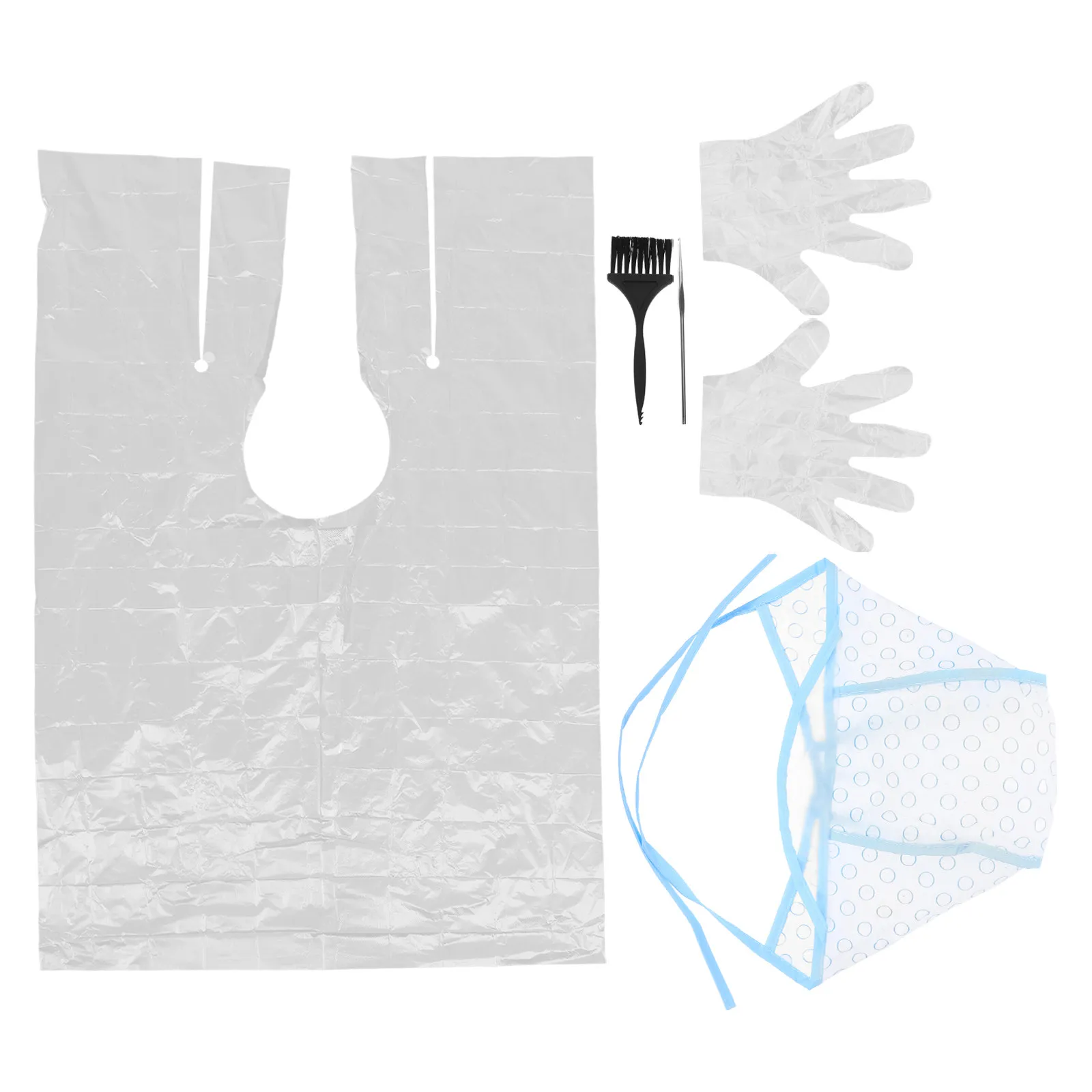 

1Set Hair Dye Kit Highlight Cap Disposable Hair Dye Tools Set with Brush Crochet Gloves for Convenient Safe DIY Coloring