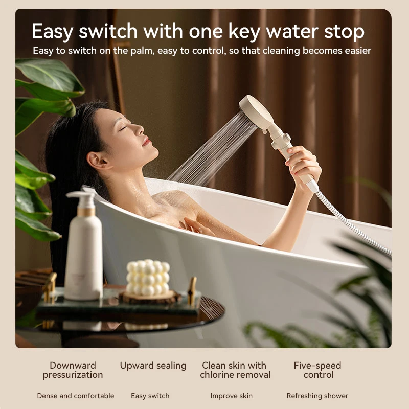 Xiaomi High Pressure Shower Head Water Saving 5-Modes Shower Heads Adjustable Water Massage Sprayer Home Bathroom Accessories