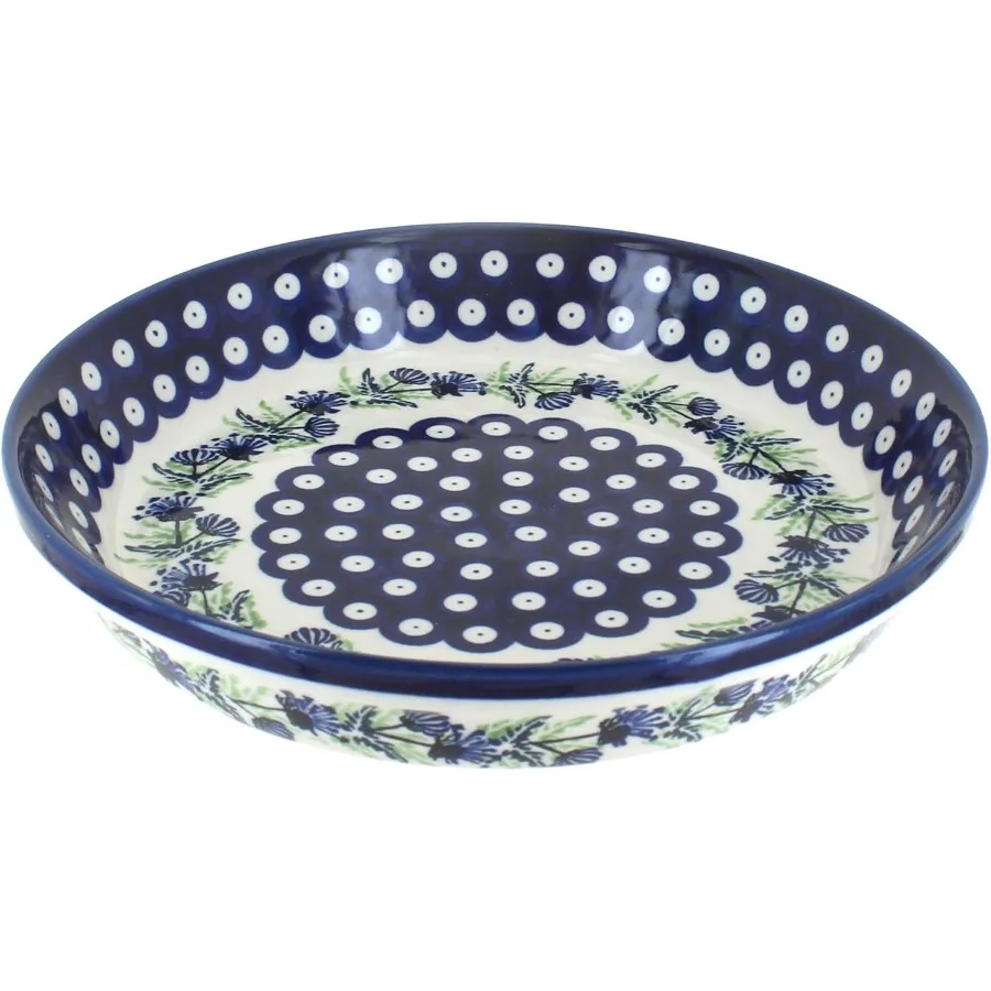 

Blue Sweet Annie Pie Plate - 9.75" Diameter - Ceramic Baking Dish, For Pies, Quiches & Desserts