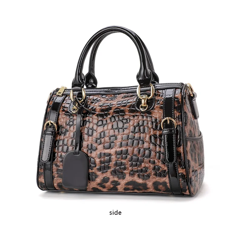 Echte Leder-Damentasche mit Leopardenmuster 2026 Neuer Stil, Strukturierte Rindsleder-Handtasche, Große Kapazität Schulter- & Umhängetasche – Detail 10
