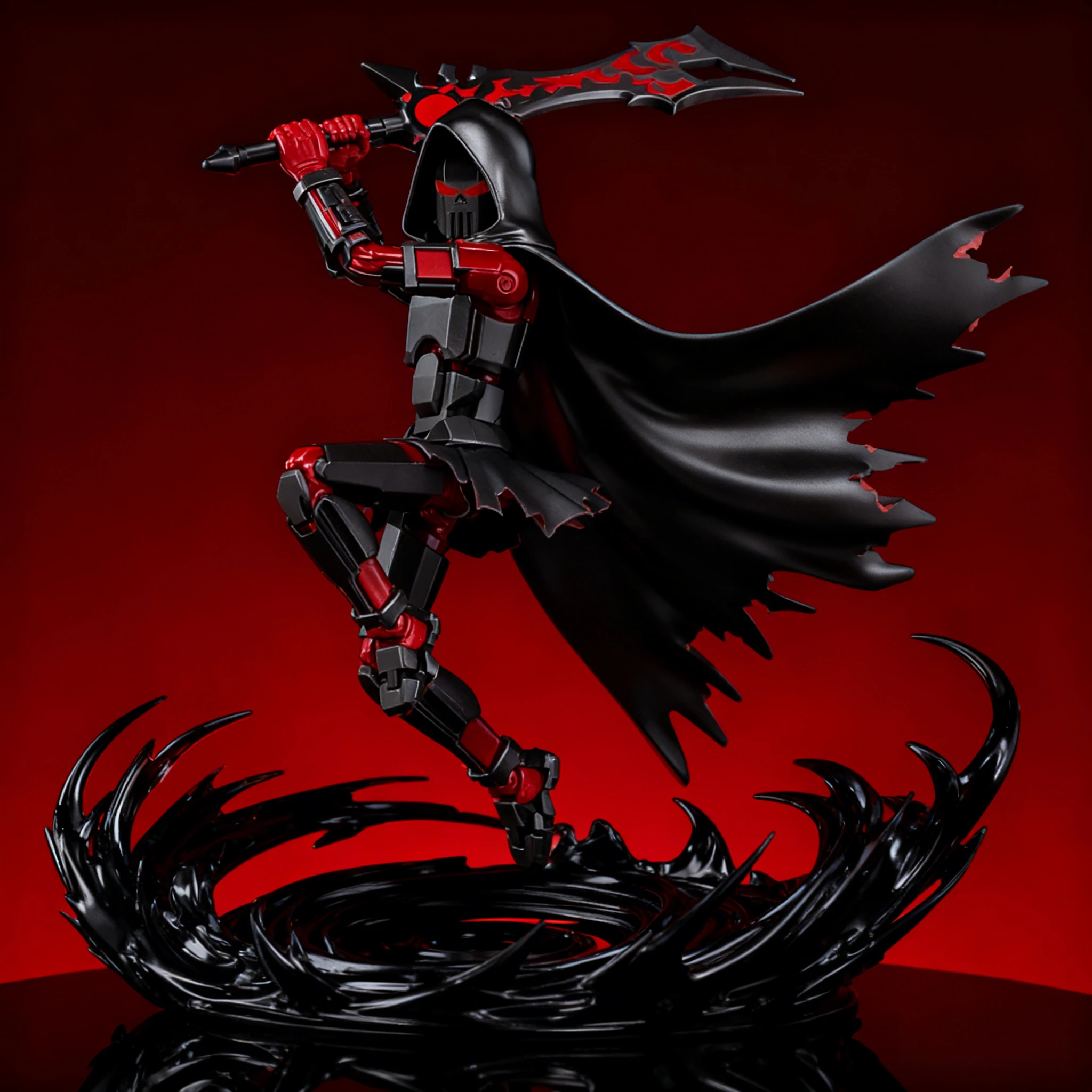 Cool Cloak Reaper Lucky 13 Figure Doll - with Stand & Detachable Sickle Sword, Collectible Living Room Desk Decor Kids Gift