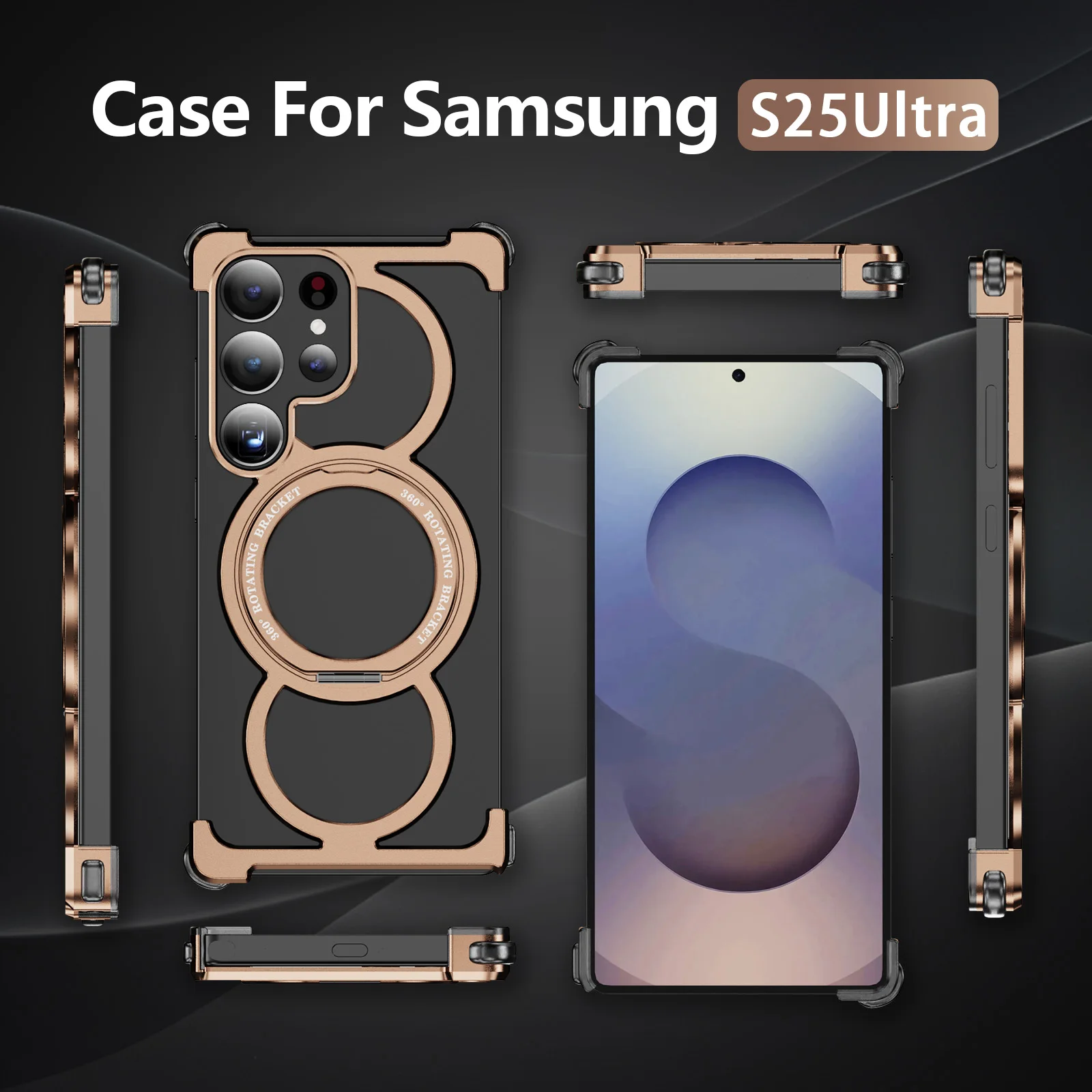 سبائك الألومنيوم جوفاء تبديد الحرارة جراب هاتف ، لسامسونج S26 S25 S24 S23 الترا المغناطيسي فرملس الدورية قوس #4