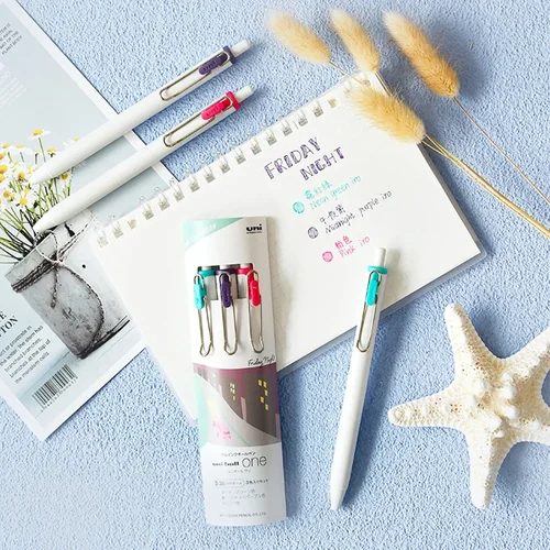 Imagen 2 del producto 3 unids/set Japón UNI bolígrafos de Gel UMN-S-38/05 pequeño núcleo grueso limitado Uniball One 0,5/0,38mm suministros escolares accesorios de oficina