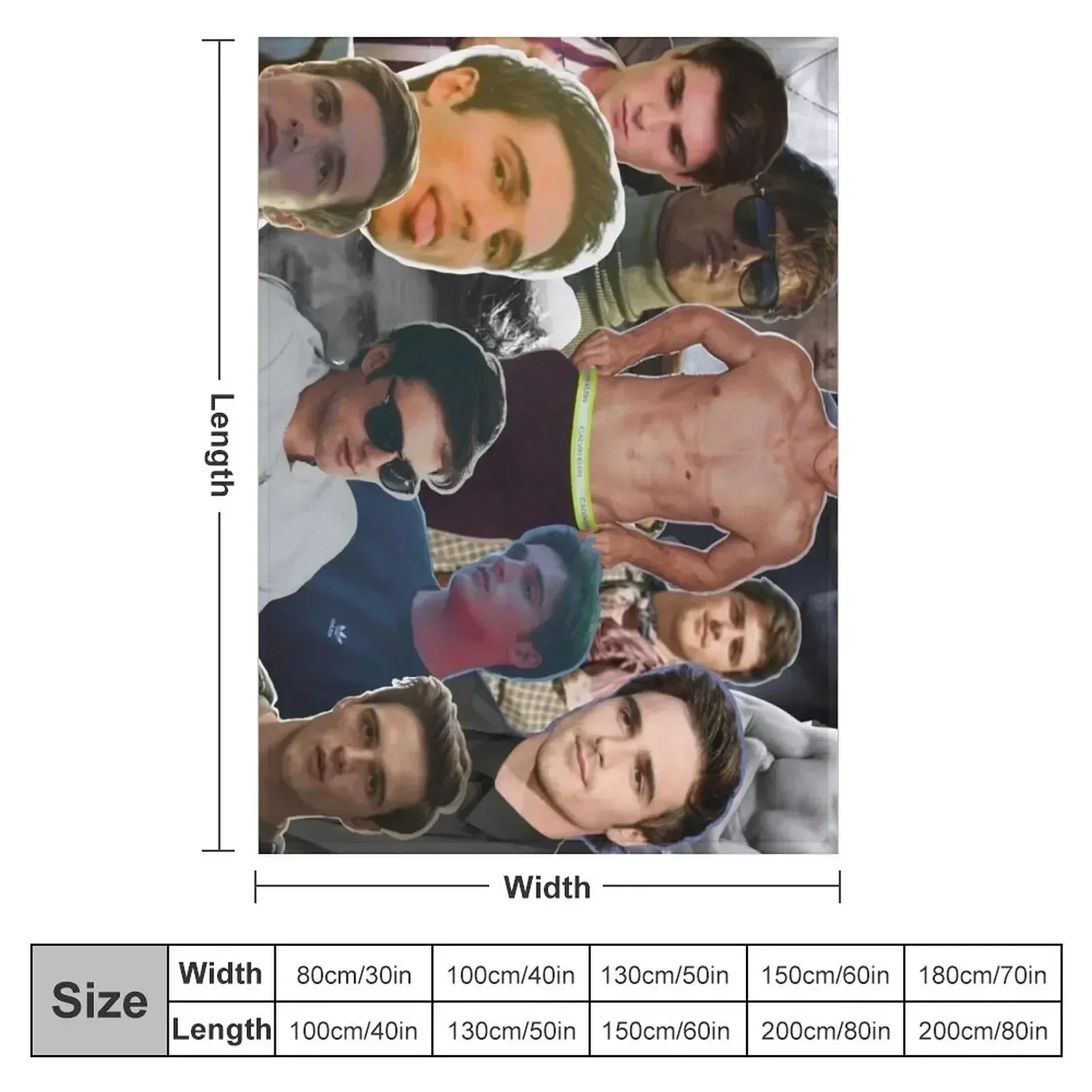 Jacob Elordi Collage Throw Blanket couch cozy soft plush fuzzy picnic outdoor blanket