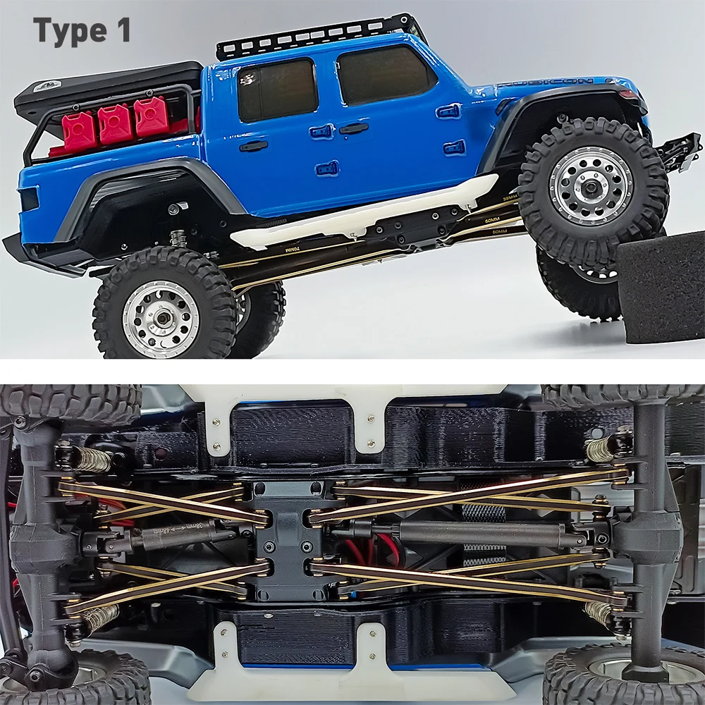 YEAHRUN Kit di collegamento del collegamento dello sterzo in ottone rialzato per Axial SCX24 Deadbolt Gladiator Wrangler Bronco Chevrolet 1/24 RC Car