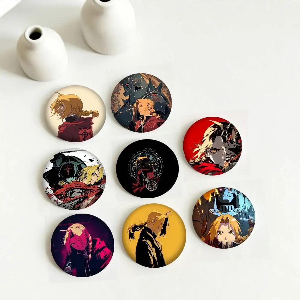 A-Anime FAB Edward Elric 25mm 32mm 44mm 58mm 75mm Brooches Badges Pins for Accessories Gift