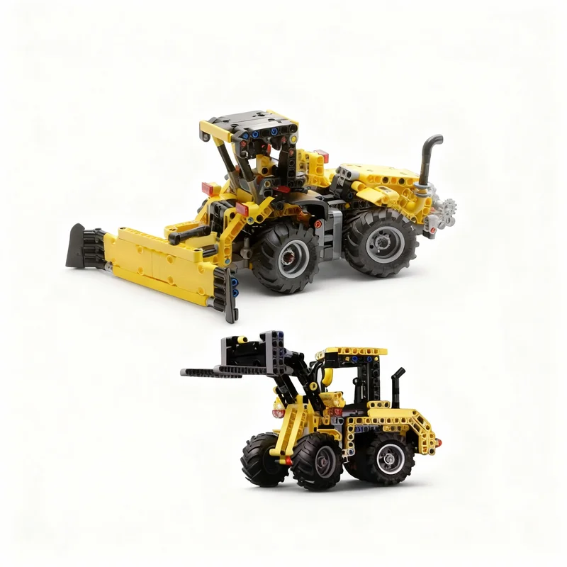 

657pcs MOC Combo Tractor Wheel Loader Fork Technic Universal Building Set Model Blocks Architecture Toy Christmas Gifts Assemble
