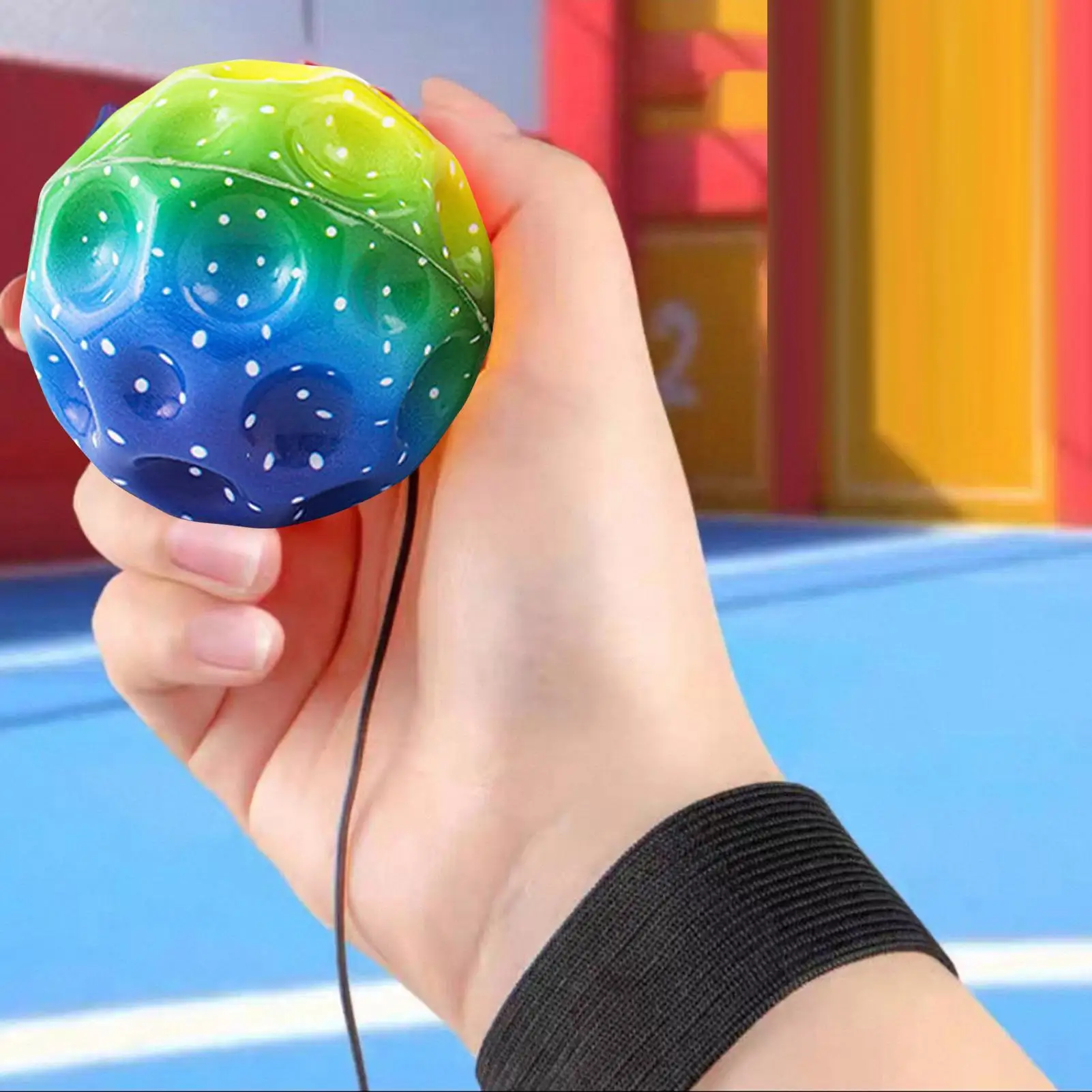 Wrist Return Ball with Adjustable Strap, Fun Rebound Bouncy Ball Toy for Kids Teens Adults, Outdoor Indoor Play