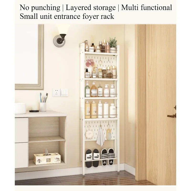 Behind the door, entrance, bathroom rack, no punching, multi-layer storage rack, crevice toilet, bathroom rack