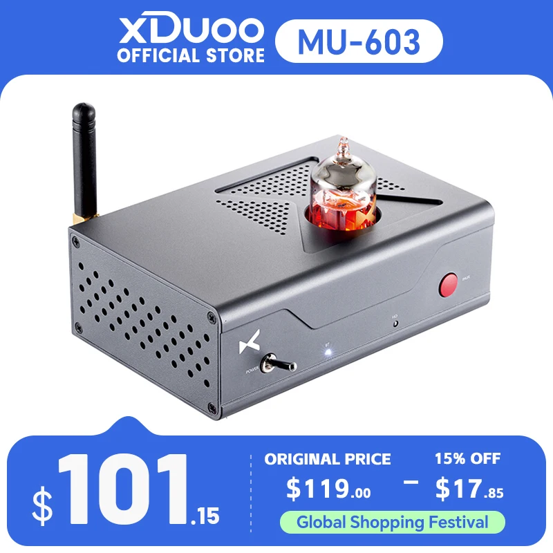 XDUOO MU-603 DAC Tube Preamplifier Bluetooth 5.1 Decoder Hi-Res MU603 Decoder Pre-amp