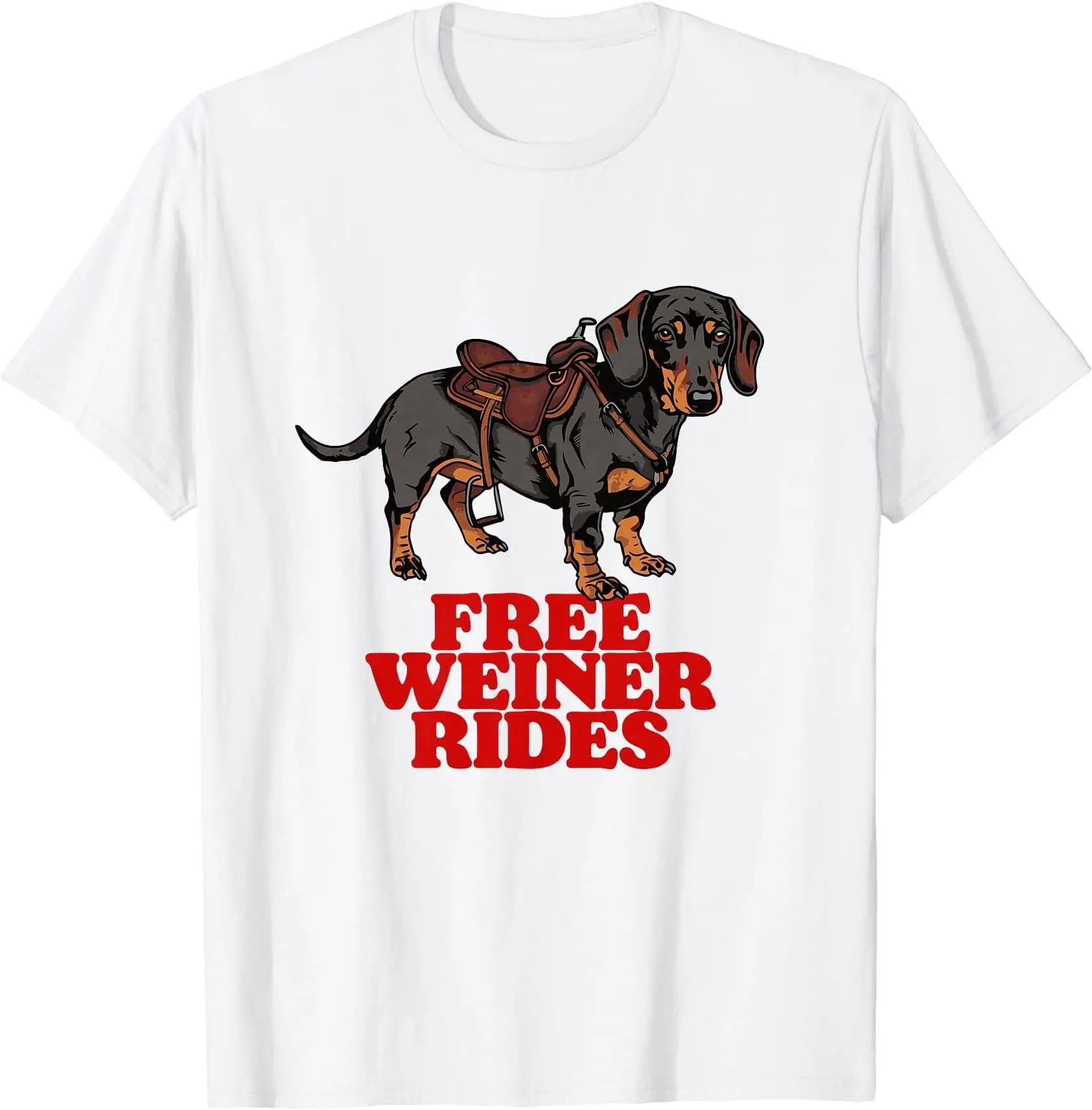 Weiner Rides Funny Dachshund Weiner Dog Joke T-Shirt Anime Graphic T-shirts For Men Clothing Women Tees High Quality 100%Cotton