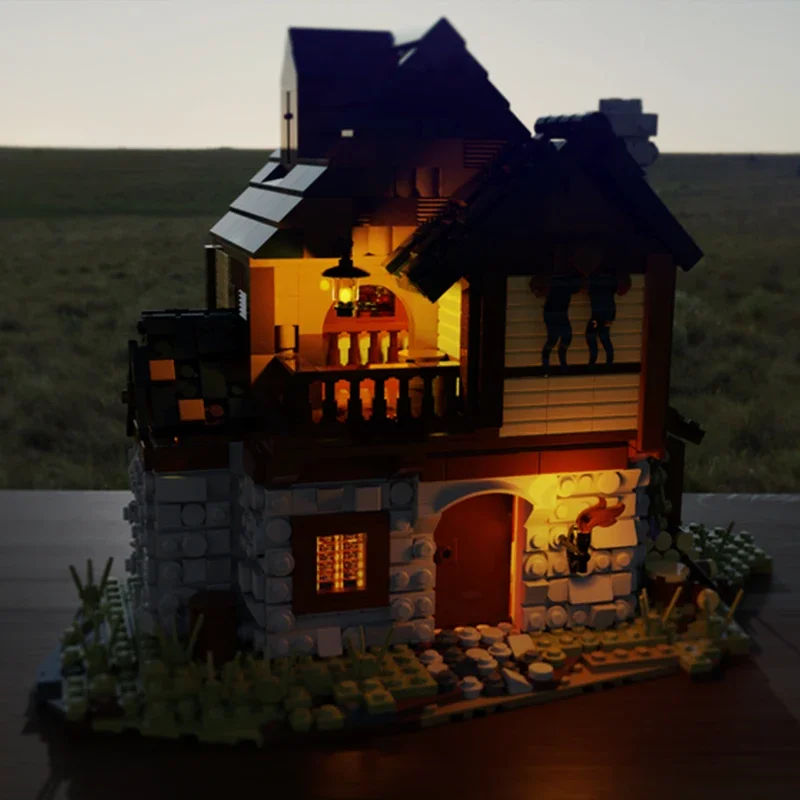 2242 pezzi MOC Modularità personalizzata Casa medievale Architettura Castello Blocchi di costruzione Mattoni di montaggio Giocattolo Regalo di compleanno