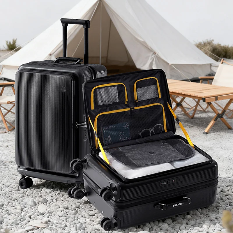 20/24/28 بوصة حقيبة سعة كبيرة 1:9 الجانب افتتاح الأمتعة توسيع حقيبة سفر متعددة الوظائف طالب حقيبة تروللي بعجلات #2
