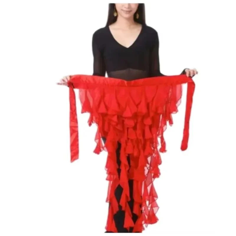 

Jupe de Costume de brevdu Ventre avec Pompon, Ceinture Ronde, Jmousseline de Soie, Hanche, Taille Unique, Couleur Unie, Carnaval