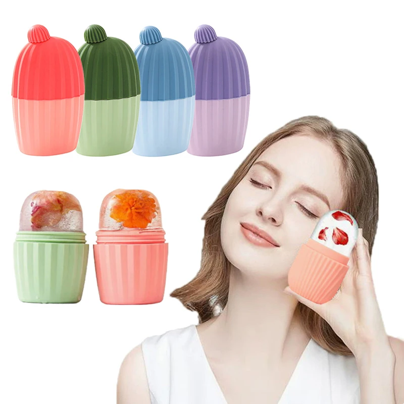 Ice Face Roller Facial Lifting Contouring Tools Silicone Trays Ice Globe Balls Eye Face Massager Beauty Skin Care Tools