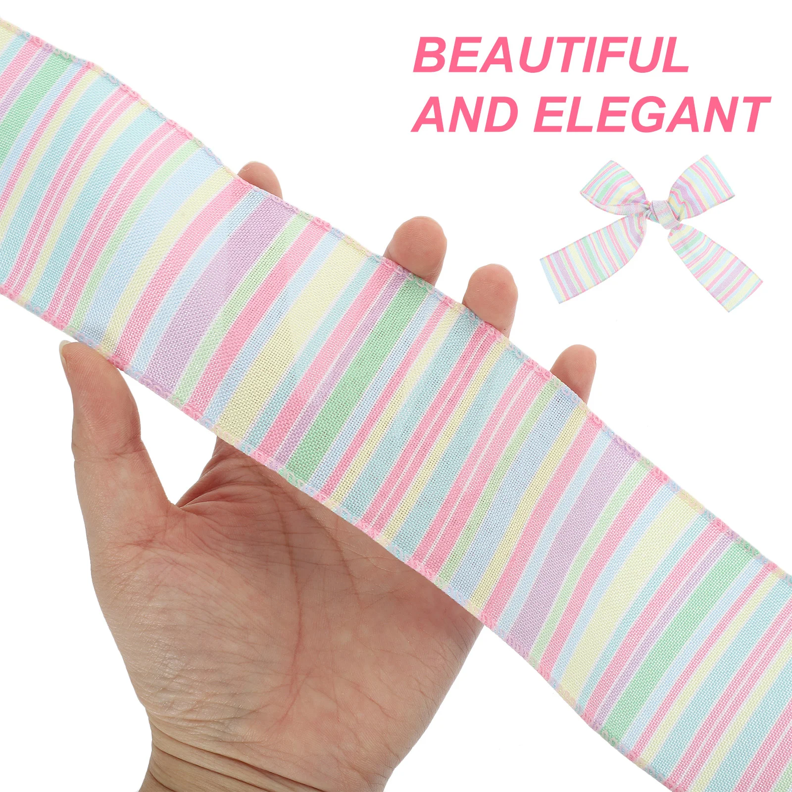 Easter Ribbon Present Day Baby Gifts Wear-resistant Package Rainbow Daily Use Festival Craft Lattice