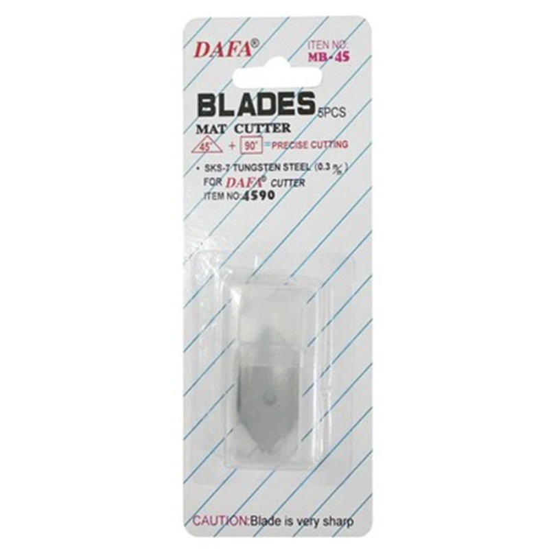 5 Pcs Refills Blades for DaFa 45 Degree and 90 Degree Mat Cutter (2 Cutters + 3 Spare Blades) Utinity Knife