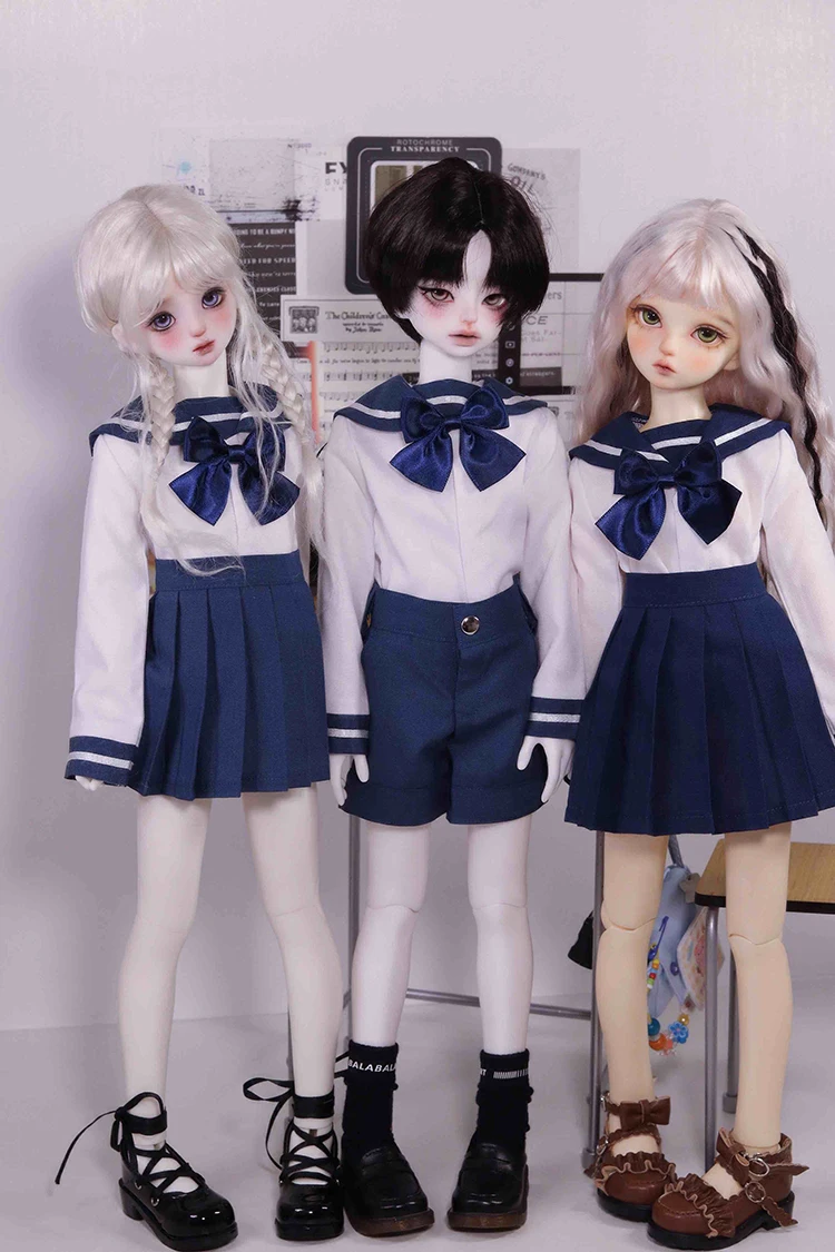 BJD doll clothes are suitable for 1/3 1/4 1/6 size cute doll British Twins school uniform clothes doll accessories (5 points)