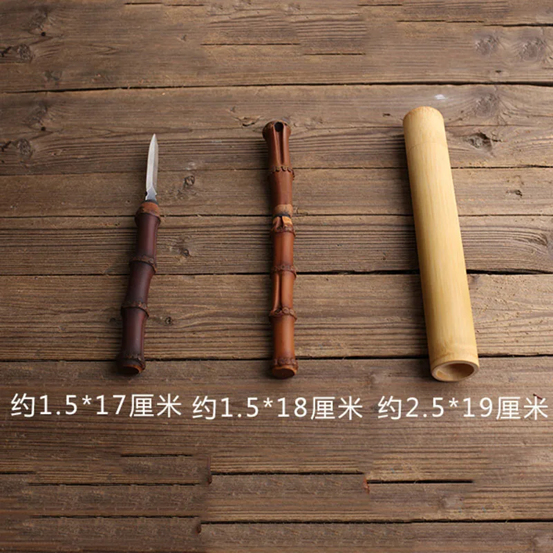 1 PCS Natural bamboo Puerh Tea Knife Needle Puer knife Cone Stainless Steel Tea Knife Damascus Puer Knife Tea