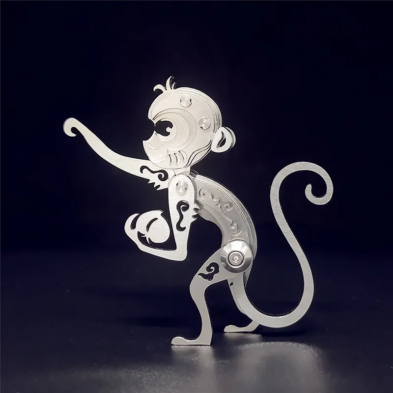 3D Puzzle Cartoon Monkey Metal Model Building Kits for Adults Mechanical Animals Zodiac Monkey Jigsaw DIY Assembly Gift P499