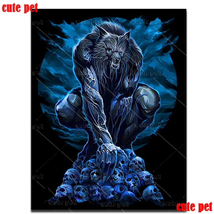 

Full round square Diy 5d Diamond Painting Werewolf Diamond Embroidery Art mosaic diamond picture of rhinestones Cross Stitch