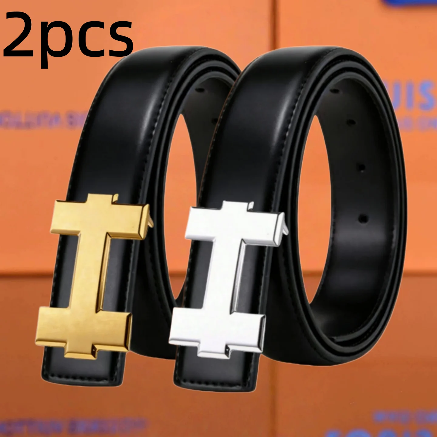 Men'S Formal Wear Belt - 2pcs 클래식 남성용 드레스 허리 벨트,