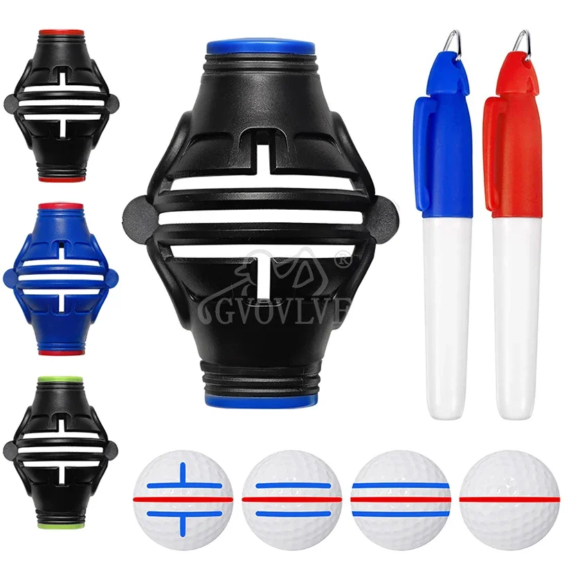 New Golf Ball Line Drawing Marker 360-Degree 180-Degree Liner Alignment Tool Stencil Kit Triple Track Marking Accessories