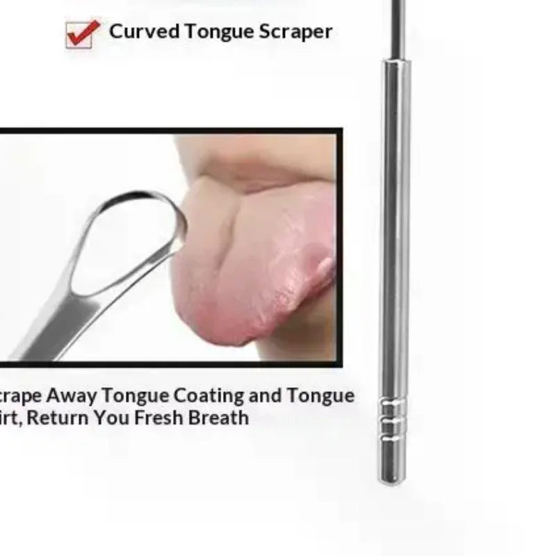 3Pcs Stainless Steel Tongue Scraper Professional Tongue Brush Cleaner For Removing Tongue Coating Oral Care Tool