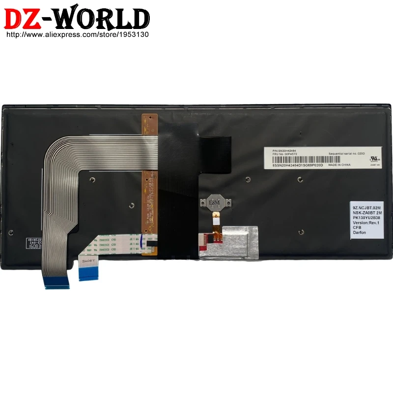 لوحة مفاتيح بإضاءة خلفية لأجهزة الكمبيوتر المحمول Lenovo Thinkpad T460s 00PA534 01YR116 01YR094 01YR117 01YR114 01YR101 01YR126 01YR093 01YR098