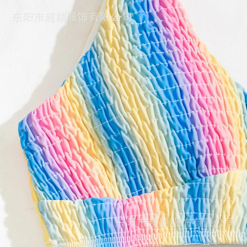 Special Offer Sexy Printed Multicolor Cable Striped Sexy Bikini Swimsuit Hot New StylebikiniSwimwear