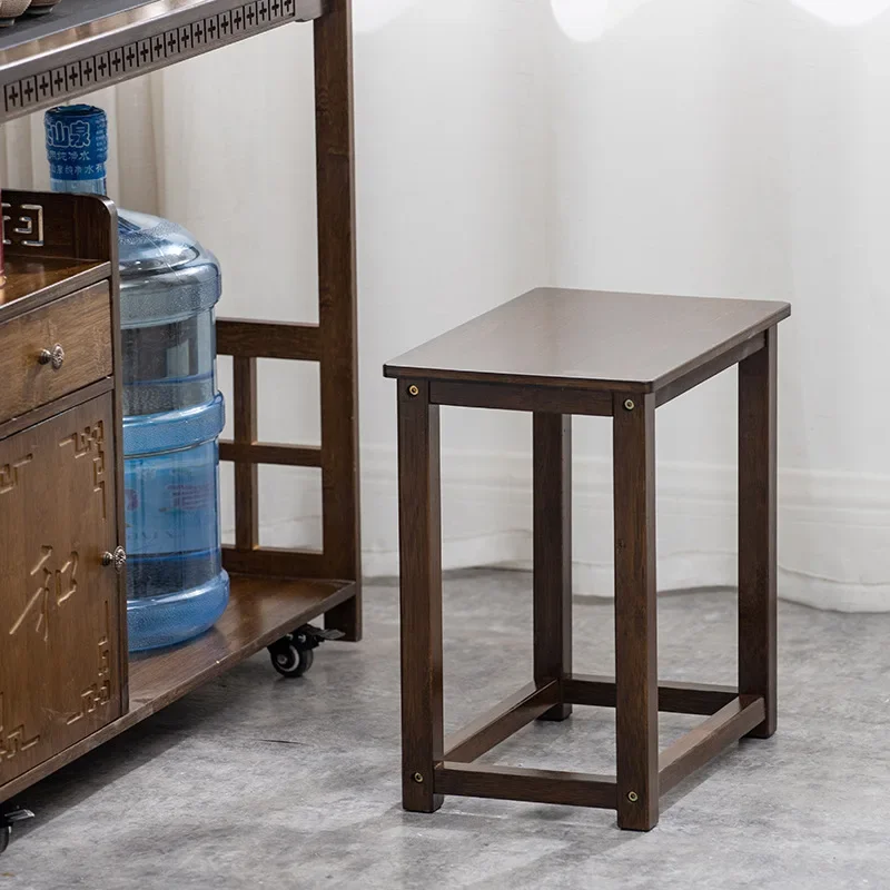 

Nanzhu solid wood square stool low stool new Chinese tea cart tea table special stool tea room retro small tea stool