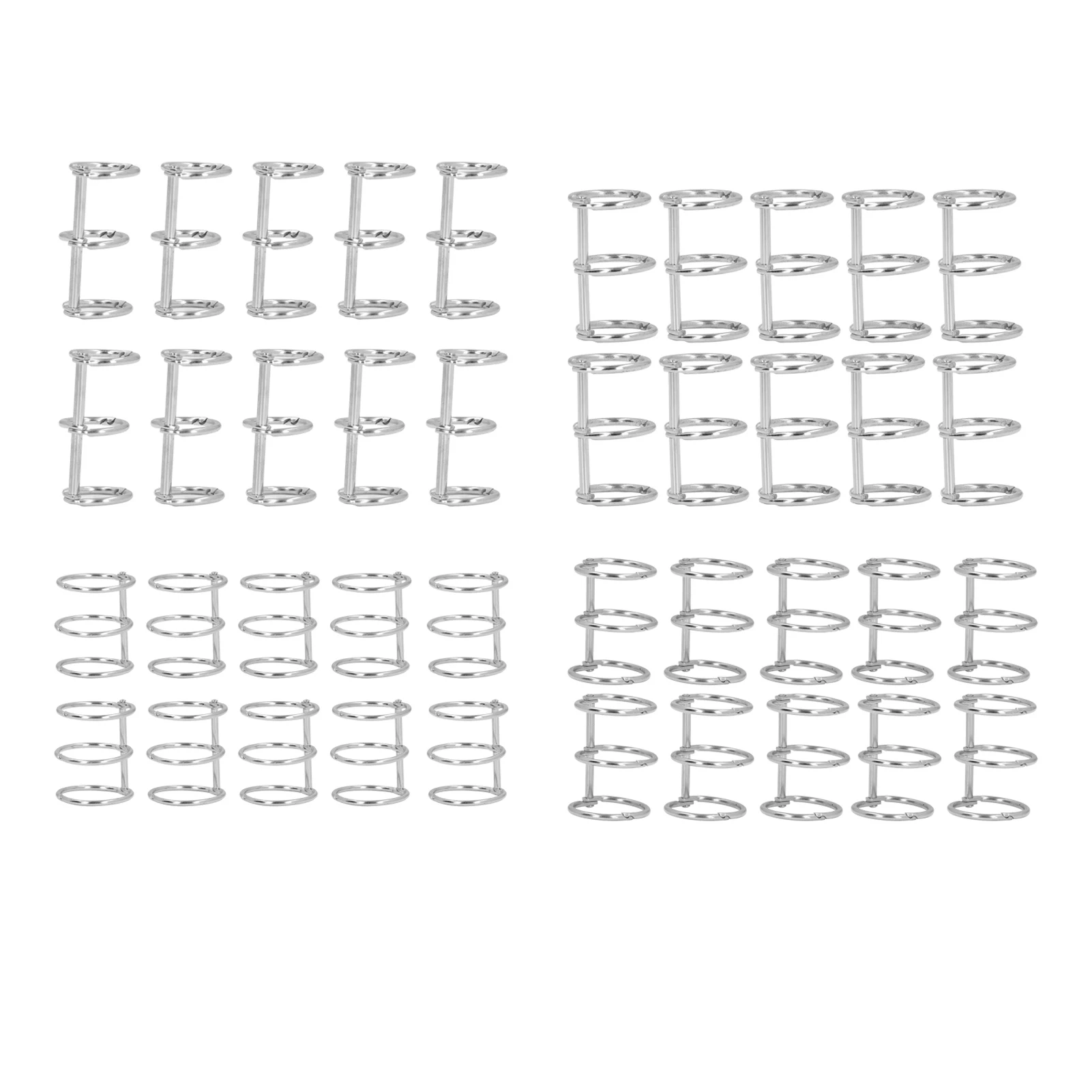 10Pcs 3 Ring Metal Loose Leaf Binders Stainless Steel Book Rings Photo Album Binding Spines for Notebook Travel Diary
