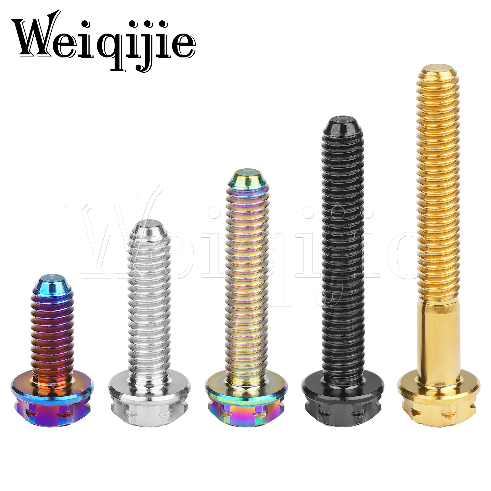 Weiqijie Titanium Bolt M4x10 15 20 25 30  Torx T20 Flange Bicycle Motorcycle Head Screws 1Pcs