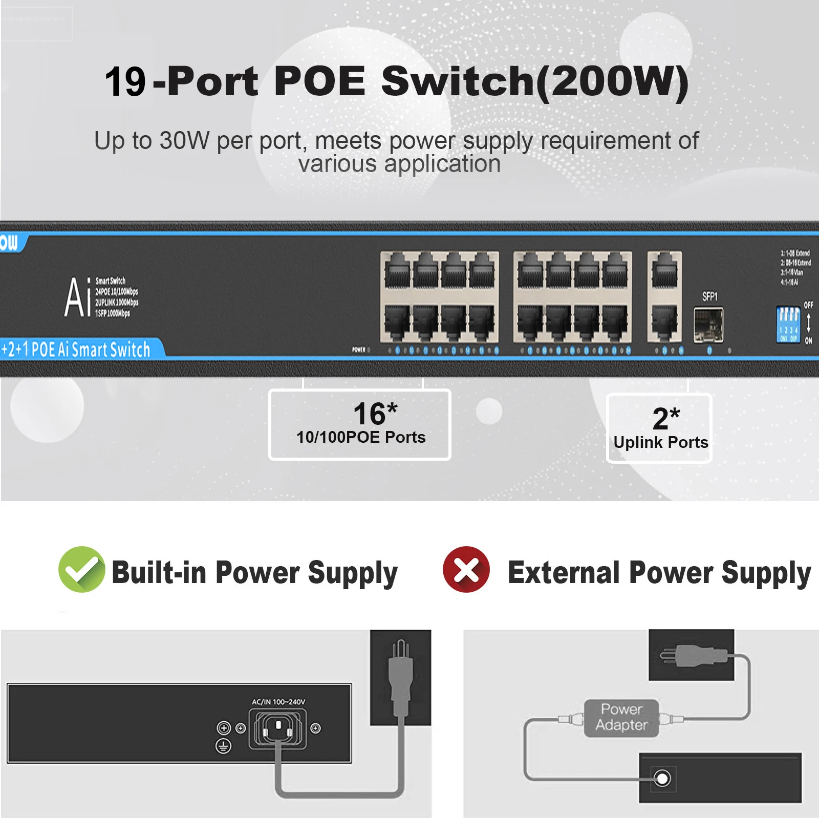 TEROW POE Switch 6 8 Ports 100 1000Mbps Ethernet Switch Gigabit Network Splitter RJ45 Hub Lan Switch For Wifi Router IP Camera