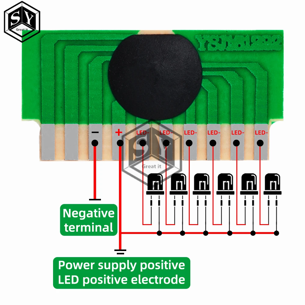 DIY 6-LED LEDs 3-4.5V Flash Chip COB LED Driver Cycle Flashing Control Board Module IC Electronic